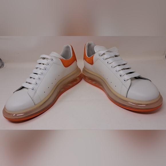 Alexander Mcqueen White Orange Leather Oversized Clear Sole Sneakers EU 43 10 US - Picture 16 of 16